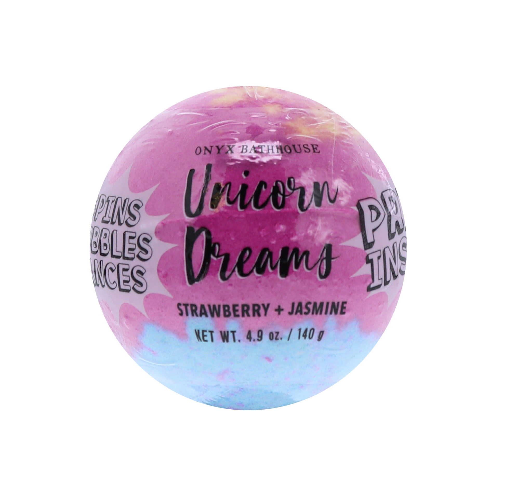 Onyx Onyx Bathhouse Unicorn Dreams Strawberry & Jasmine Bath Bomb, 4.