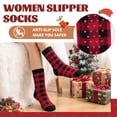 thumbnail image 4 of Loritta Secret Women Fuzzy Slipper Socks, 2 Pairs Christmas Winter Cozy Warm Thick Socks with Non-Slip Grippers, 4 of 10
