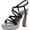 Black/Pewter, variant on Kenneth Cole New York Womens Metallic Embossed Platform Sandals