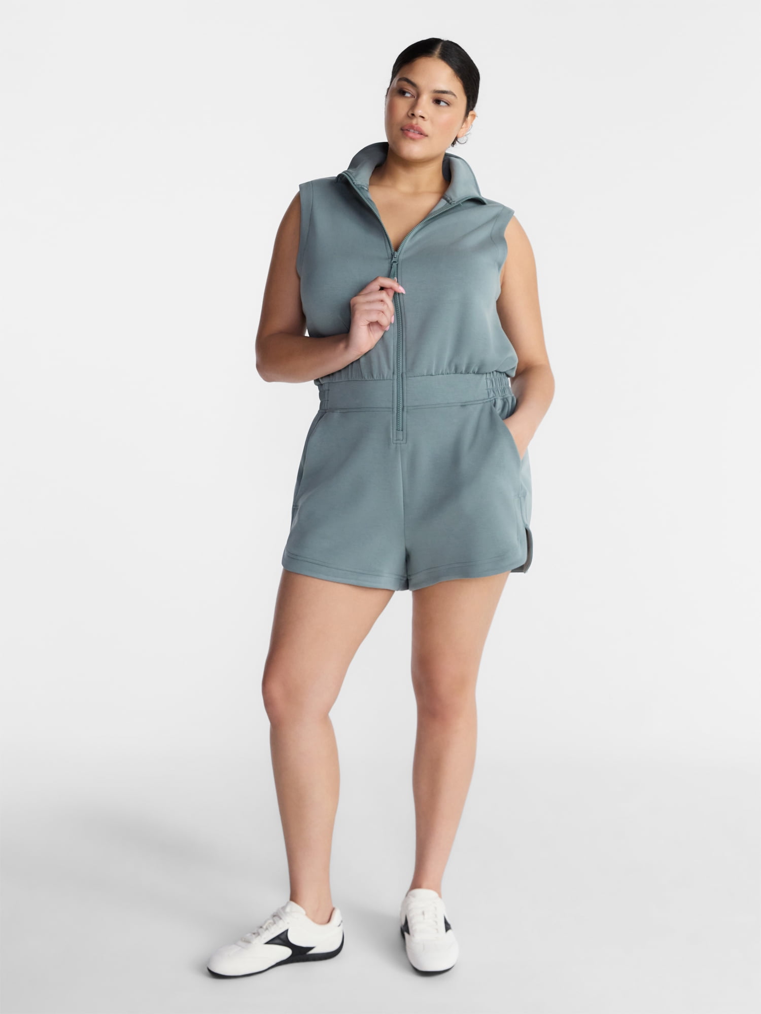 Avia Women's Scubaknit Romper, Sizes XS-4X