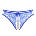 thumbnail image 1 of Braguitas tanga transparentes de cintura baja con abertura en la entrepierna y encaje sexy para mujer - Talla única, material de poliéster y nailon duradero, perfectas para llevar a diario o para s, 1 of 2