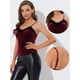 thumbnail image 2 of Allegra K Tops Básicos De Tirantes Camisola Con Ribete De Encaje De Terciopelo Para Mujer Rojo Oscuro M, 2 of 4