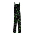thumbnail image 5 of QATAINLAV Womens Jumpsuits with Pockets Fashion Print One Piece Pants Casual Sleeveless Strap Overalls Loose Fit Wide Leg Romper, Green, XXL, 5 of 6