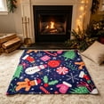 thumbnail image 4 of SLYNSHome Christmas Santa Throw Blanket, 70x100 cm Festive Print Plush Throw, Soft Warm Couch Cover for Sofa Bedroom Holiday Home Decor, 4 of 6