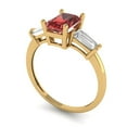thumbnail image 2 of Clara Pucci 14K Yellow Gold 1.5ct Garnet Three-Stone Ring for Women, 2 of 8