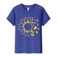 thumbnail image 5 of Outfmvch Tops for Women Trendy Spring Tops for Women 2024 Womens Tops Shirts for Women Sunflower Summer T Shirt Plus Size Loose Blouse Short Sleeve Graphic Casual Tees Polyester Spandex Blue M, 5 of 5