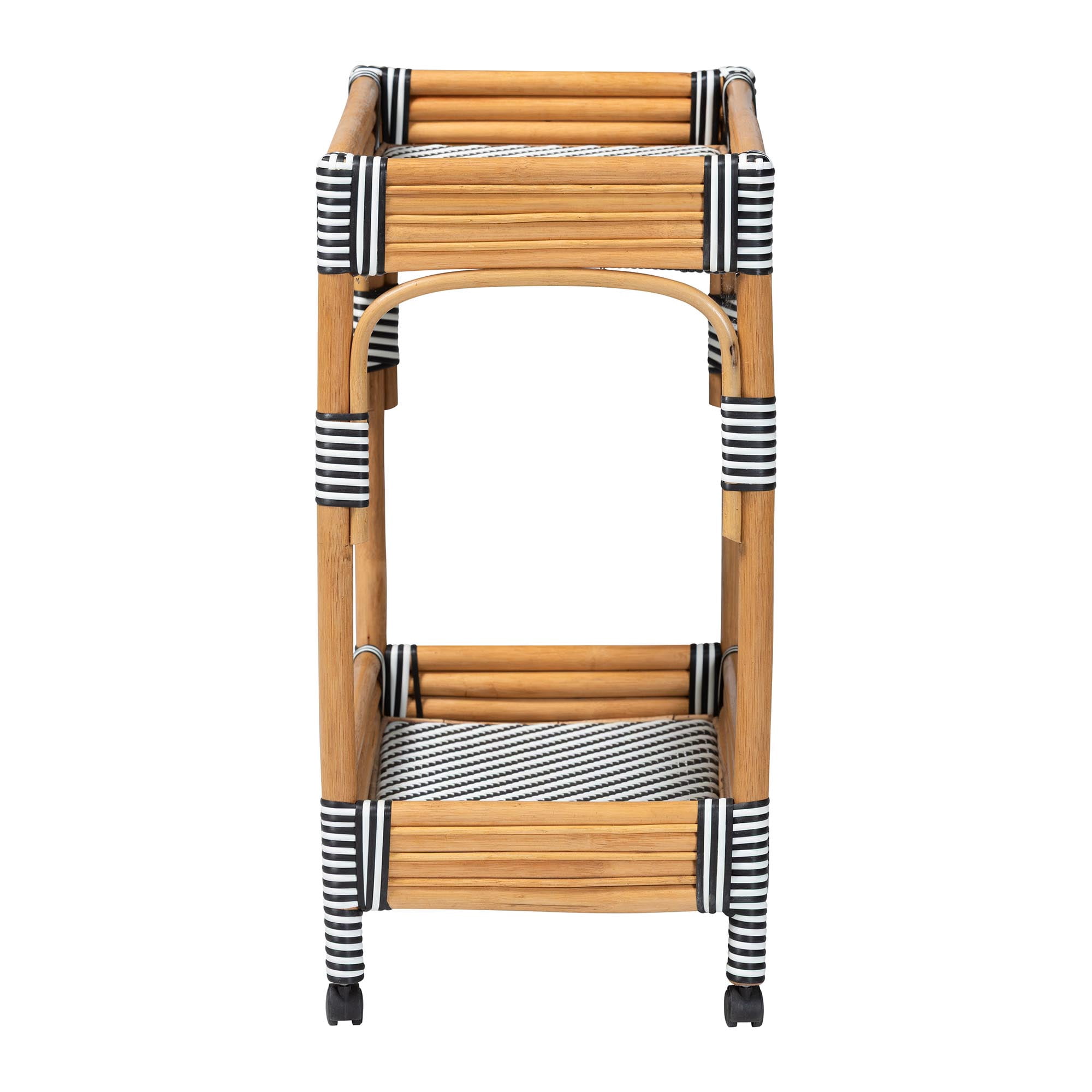 bali & pari Carmine Boho Kitchen Cart, 2-Tier, Natural Rattan