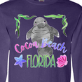 thumbnail image 4 of Inktastic Cocoa Beach Florida Cute Swimming Manatee Long Sleeve T-Shirt, 4 of 5