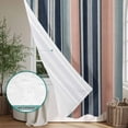 thumbnail image 4 of Xipuska Blue Pink Striped Shower Curtain - Water Repellent Fabric Shower Curtains Washable, Farmhouse Modern Stripes Decorative Polyester Cloth Bathroom Curtains Modern Bath Decor 72"x72", 4 of 6