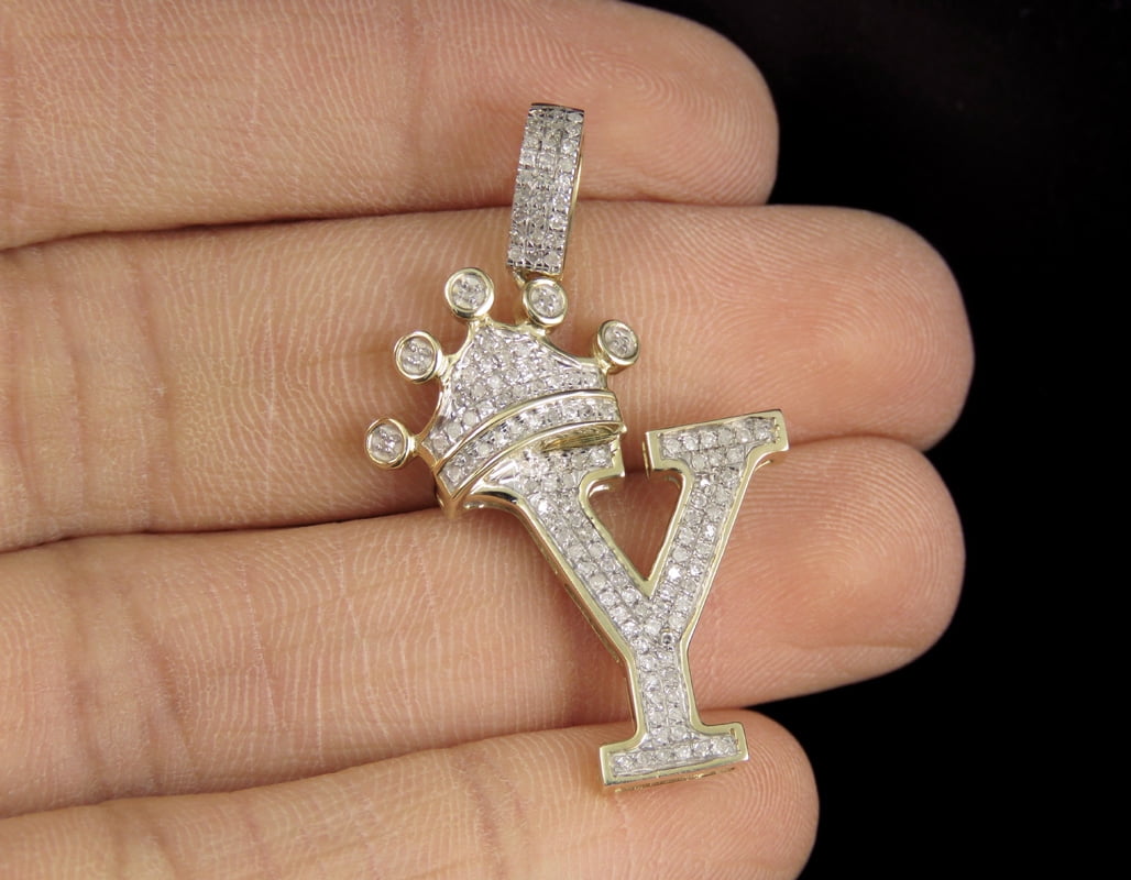 Initial Letter Y Crown Diamond Custom 