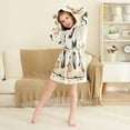 thumbnail image 3 of FORMRS Niños Bathrobe Unisex Hooded Robe Soft Plush Pajamas Sleepwear, Size 7-9T, Cartoon Halloween Cat, 3 of 7