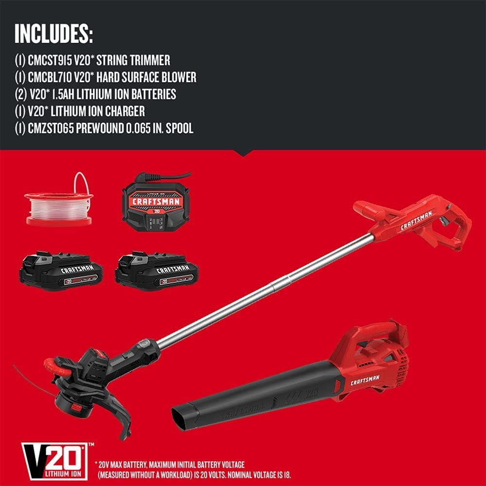 CRAFTSMAN CMCK279C2 V20 WEEDWACKER String Trimmer Blower Combo Kit 1.5AH Walmart