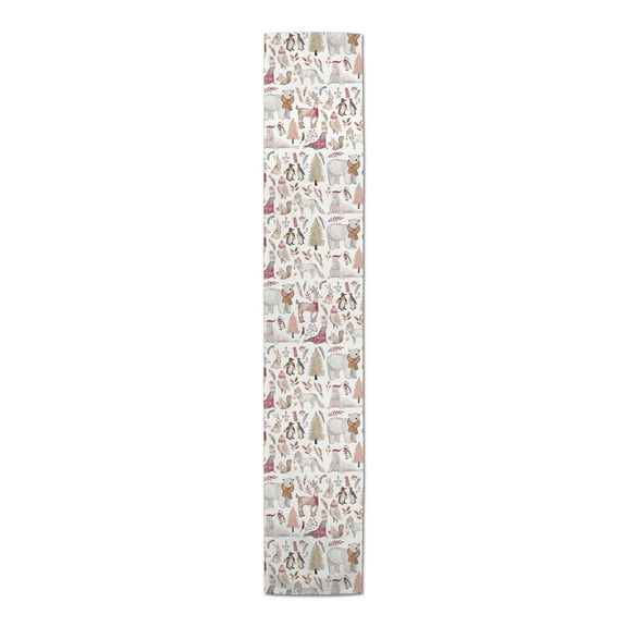 Creative Products Winter Wonderland Animals Pattern 16 x 72 Poly Twill Table Runner