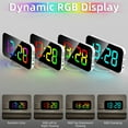 thumbnail image 4 of Christmas Gifts Liweisiy Colorful Rgb Large Screen Display Electronic Clock Usb Smart Mirror Alarm Clock, Four Kinds Of Random Gradient Display+ Kinds Of Monochrome Display D1080 White 16.7*9.5*4Cm, 4 of 9