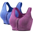 thumbnail image 1 of Sujetador deportivo para mujer, con cremallera frontal, sujetador push-up acolchado, soporte fuerte, sujetador deportivo para gimnasio, fitness, yoga, running, 1 of 5