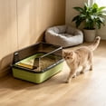thumbnail image 6 of AuroraX Cat Litter Box with Lid Odor Control Covered Litter Box Semi Enclosed Top Entry 2 Pcs Leak-Proof High Sides Indoor Pet Supplies Green National Dog Day International Cat Day, 6 of 6