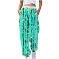 thumbnail image 1 of Birdeem Pantalon à Cordon Imprimé à Blocs de Couleur pour Femmes, 1 of 5