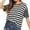 Black, variant on Jgppe Womens Crop Loose Tshirts Trendy Stripe Stretchy Summer Short Sleeve Casual Tees Blouses