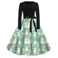 thumbnail image 1 of WILLBEST Robe de Maternité de Mariage pour Femmes, Imprimé de Pâques, Manches Longues, Robe Maxi Ceinturée, Robe Décontractée Fluide pour les Fêtes avec Taille à Nouer, 1 of 2