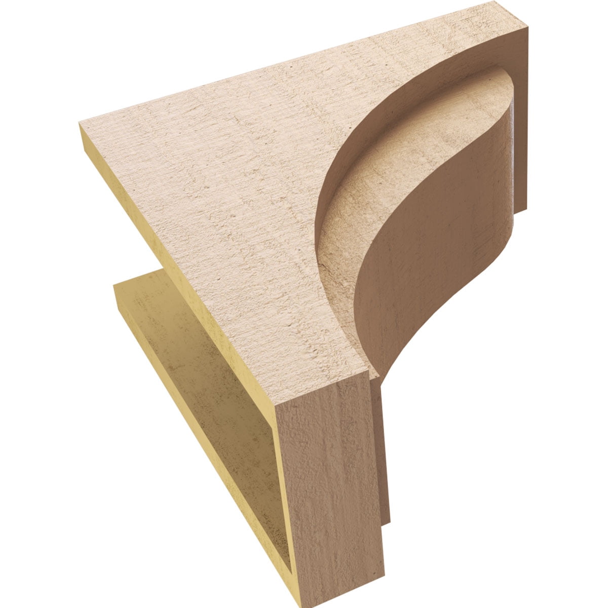 7"W x 14"D x 14"H Classic Helena Rough Cedar Woodgrain TimberThane Corbel, Primed Tan