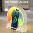 thumbnail image 6 of Smart Led Table Lamp, Atmosphere Lamp with Wireless Charging Bluetooth Speaker White Noise Sleep Sound, Gradual Lamps with Clock for Bedroom Home Decor,Night Light for Ambient Lighting, Christmas Gift, 6 of 7