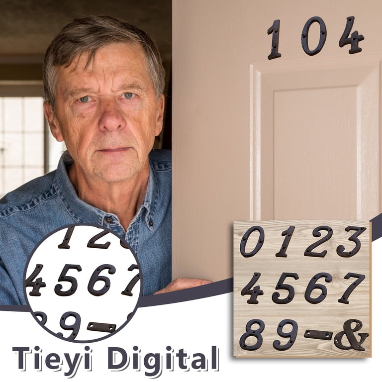 3 Inch Cast Iron House Numbers - Vintage Solid Metal Outdoor Address Plaques For Mailbox, Gate, Or Wall (Screws Included)