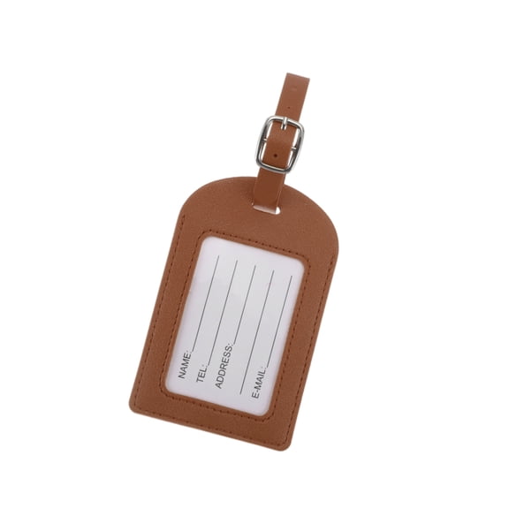 Vocoste 1 Pc Durable Luggage Tag for Travelling Brown Polyurethane