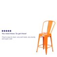thumbnail image 2 of Commercial Grade 4 Pack 24" High Orange Metal Indoor-Outdoor Counter Height Stool with Back, 2 of 9