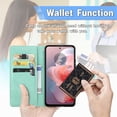thumbnail image 4 of Wallet Case for Motorola Moto Edge 5G 2024 Case Leather Flip Folio Magnetic Shockproof Protective Cover with Card Slots and Lanyard Cover for Moto Edge 5G 2024. Mandala Green, 4 of 13