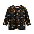 thumbnail image 7 of Abcomgle Girls Halloween Shirts 5t Spooky Pumpkin Graphic Shirts for Kids Crewneck 3/4 Sleeve T Shirts for Girls Fall Funny Cute Tee Top Girls,5-6 Years, 7 of 7