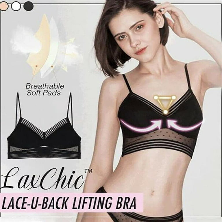 Ladies Lace-U-Back Lifting Bra, Starry Bra - Low Back Wireless