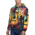 thumbnail image 3 of Honeii World Map Guitar Illustration Pattern Mens Hoodies Men's Loose Sleeve Sweatshirt,Pullover Hooded Sweatshirt for Men,Essentials Hoodie-Small, 3 of 7