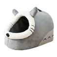 thumbnail image 2 of Cute Cat Bed Soft Nonslip Bottom Semi Enclosed Cats Caves Bed for Small Dogs S, 2 of 9
