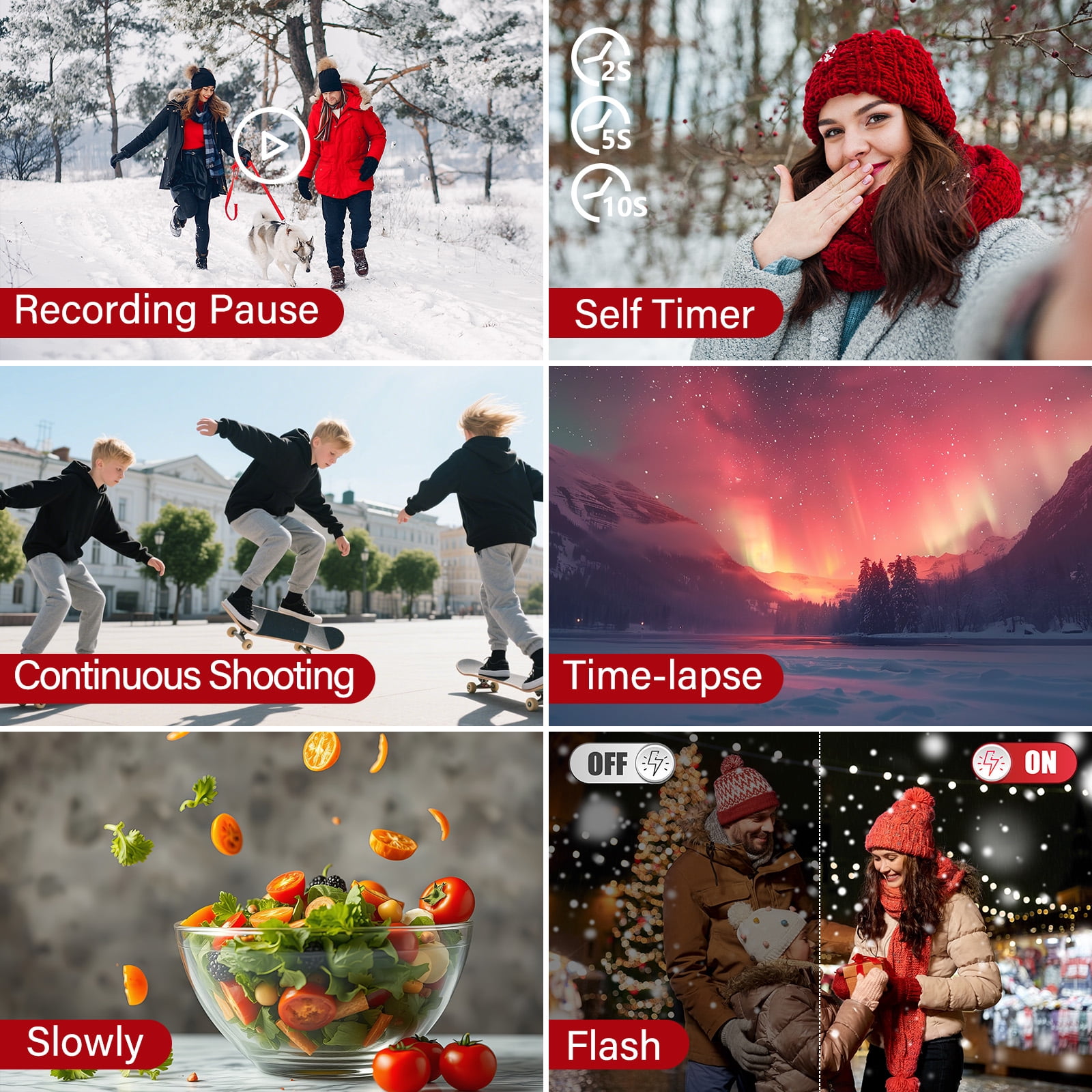 Digital Cameras for Photography 8K WiFi 88MP 18X Zoom Autofocus Vlogging Camera with 3" 180° Flip Screen, 64GB Card