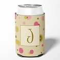 thumbnail image 2 of Letter J Initial Monogram - Tan Dots Can or Bottle Hugger, 2 of 5