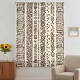 thumbnail image 3 of Vintage Boho Sheer Curtains 54 Inches Long, Abstract Retro Geometric Striped Beige Light Filering Curtains, Breathable Simi Curtain Privacy Drapes for Kitchen Bathroom Small Window Treatment, 3 of 9