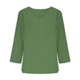 thumbnail image 6 of Babysbule Lightweight Breathable V-Neck 3/4 Sleeve Casual Blouse Women's Relaxed Fit Spring Summer Top, 6 of 7