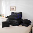 thumbnail image 5 of YST 7 Piece Geometry Bed in a Bag, King Size, 100% Polyester, Blue Purple Square Pattern, 5 of 5