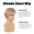 thumbnail image 3 of Pelucas Hombres Peluca Rubia Pelucas Sintéticas Naturales De Capas Cortas Resistentes Al Calor Peluca De Disfraz De Cosplay Con Gorro De Peluca, 3 of 5