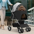 thumbnail image 3 of NALYL Compact Pet Stroller for Small-Medium Dogs/Cats, 4-Wheel Lightweight Umbrella Shaped Portable Puppy Travel Jogger with Breathable Mesh, Cup Holder & Rear Storage, 3 of 11