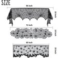 thumbnail image 2 of 5-pack Halloween Spider Decorations Set - Fireplace Scarf Round Table Cover Lace Tablecloth Spider Web Lampshade 60 Pieces Scary 3d Bats, 2 of 5