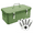 Green, variant on Multipurpose Metal Storage Box - Metal Box with Lid, Handles, and Dual Latches for Medical and Tool Storage - 4 Compartments with Safety Lock, Green
