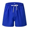 thumbnail image 3 of Men's Candy Color Board Shorts - Solid Color Lace-Up Beach Swim Trunks, Quick-Dry Nylon/Spandex Blend, 3 of 5