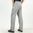 thumbnail image 4 of JUUYY Cotton Linen Dress Pants for Men Stretch High Waisted Solid Color Trousers Casual Straight Leg Pants with Pockets Gray XL, 4 of 9