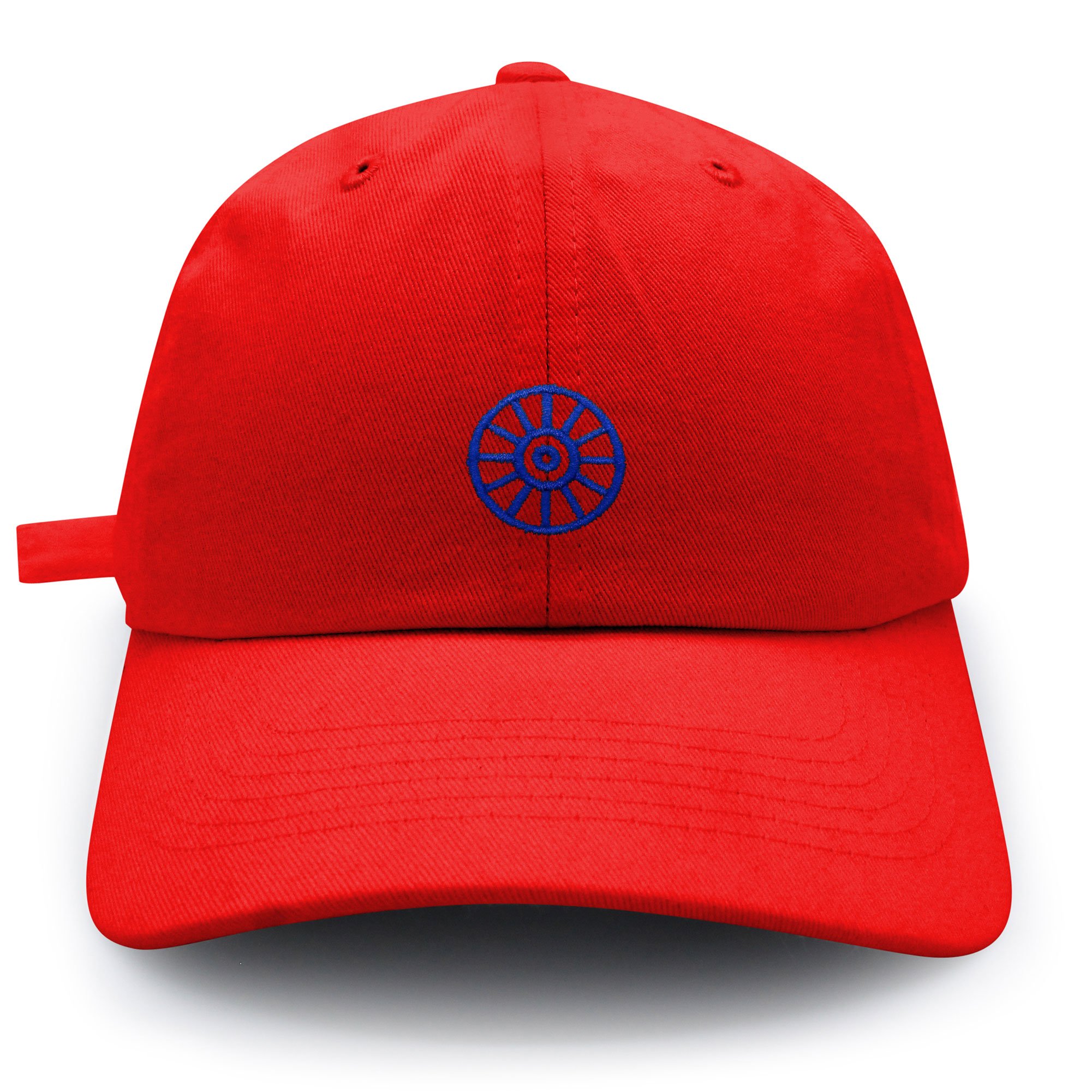Jpak Chakra Dad Hat - Indian, Symbol, Embroidery, Baseball Cap, Adjustable, Men, Women, Men's, Size: One size, Red