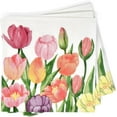 thumbnail image 2 of Gift Boutique Tulip Cocktail Napkins, 100 Count, 3-Ply Disposable Paper Dessert Napkins, Spring Garden Floral Party Supplies, 10 x 10 in, 2 of 6