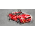 thumbnail image 2 of Hurk, James 32x18 Gold Ornate Wood Framed with Double Matting Museum Art Print Titled - Red Car, 2 of 4