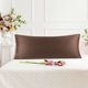thumbnail image 2 of Funda de almohada de satén suave y sedoso PiccoCasa con cremallera de 21x72 pulgadas, funda de almohada larga color marrón, 2 of 7