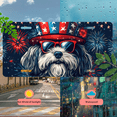 thumbnail image 5 of 1 Pcs 2D Flat License Plate Covers & Frames, Dog in Patriotic Hat For Decorative Front, Waterproof For Decoration Aluminum License Plate Covers & Frames Cover For Men Women, 12" X 6", 5 of 7