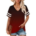 thumbnail image 2 of Plus Size V-Neck Short Sleeve Shirt, Casual Summer Top, Plus Size V Neck T Shirts Women Short Sleeve Tops Casual Summer Tshirts Loose Fit Tee Hot Pink, 4Xl, 2 of 4